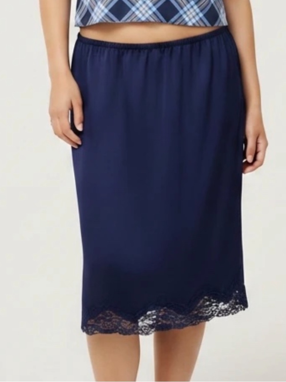 Vintage Vanity Fair Blue Lace Slip Skirt